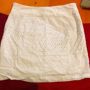 White mini skirt